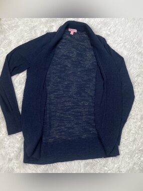 Lilly Pulitzer Womens Size Small Blue Viscose Knit Cardigan Sweater Lightweight